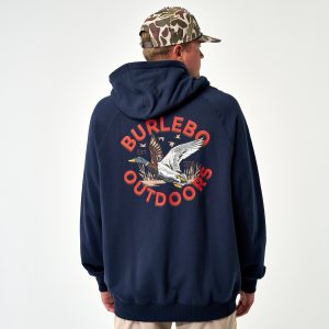 Fleece Hoodie - Old School Duck Hunt - Navy