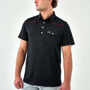Pearl Snap Performance Polo - Black And Red