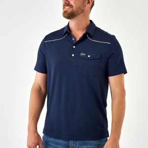 Pearl Snap Performance Polo - Navy