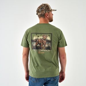 Short Sleeve Tee - Duck Dog Stamp - Heather Olive