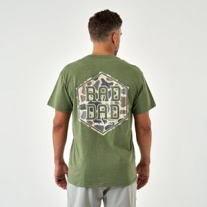 Short Sleeve Tee - Rad Dad Deer Camo - Heather Olive