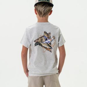 Youth Short Sleeve Tee - Pintail Triangle Duck - Heather Ash Grey