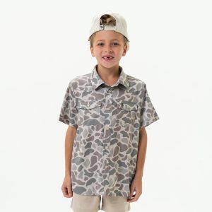 Youth Performance Western Shirt - Classic Deer Camo