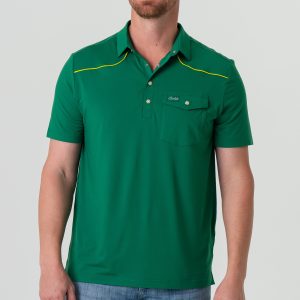 Pearl Snap Performance Polo - Green and Yellow