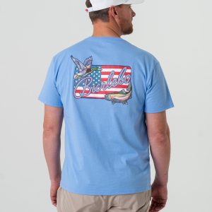 Short Sleeve Tee - BURLEBO Patch Flag - Heather Periwinkle