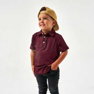 Youth Performance Polo - Georgia - Black & Red
